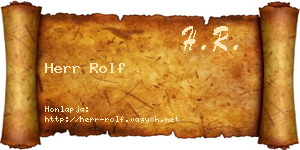 Herr Rolf névjegykártya